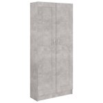 Vidaxl biblioth�que gris b�ton 82, 5x30, 5x185, 5 cm agglom�r�