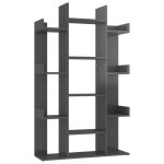 Vidaxl bibliothque gris brillant 86x25, 5x140 cm agglomr