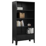 Vidaxl bibliothque industrielle noir 90x40x180 cm acier