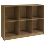Vidaxl bibliothque marron miel 104x33x76 cm bois de pin massif
