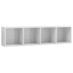 Vidaxl bibliothque / meuble tv blanc brillant 143 x 30 x 36 cm