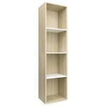 Vidaxl bibliothque / meuble tv blanc et chne sonoma 36x30x143 cm