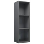 Vidaxl bibliothque / meuble tv gris brillant 36x30x114 cm agglomr