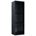 Vidaxl bibliothque / meuble tv noir brillant 36x30x114 cm agglomr