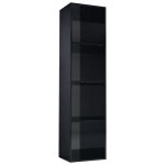 Vidaxl bibliothque / meuble tv noir brillant 36x30x143 cm agglomr