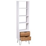 Vidaxl bibliothque new york range blanc / bois clair bois de pin massif