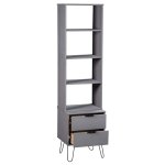 Vidaxl bibliothque new york range gris bois de pin massif