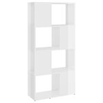 Vidaxl biblioth�que / s�parateur de pi�ce blanc brillant 60x24x124, 5 cm