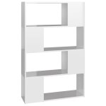 Vidaxl biblioth�que / s�parateur de pi�ce blanc brillant 80x24x124, 5 cm