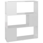 Vidaxl biblioth�que / s�parateur de pi�ce blanc brillant 80x24x94 cm