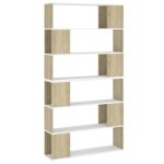 Vidaxl biblioth�que / s�parateur de pi�ce blanc et ch�ne 100x24x188 cm