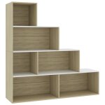 Vidaxl bibliothque / sparateur pice blanc chne sonoma 155x24x160 cm