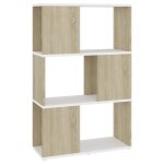 Vidaxl biblioth�que / s�parateur de pi�ce blanc ch�ne sonoma 60x24x94 cm