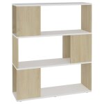 Vidaxl biblioth�que / s�parateur de pi�ce blanc ch�ne sonoma 80x24x94 cm