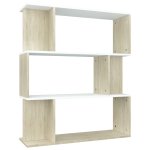 Vidaxl bibliothque / sparateur de pice blanc chne sonoma 80x24x96 cm