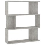 Vidaxl biblioth�que / s�parateur de pi�ce gris b�ton 80x24x96 cm