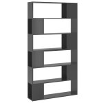 Vidaxl bibliothque / sparateur de pice gris brillant 100x24x188 cm