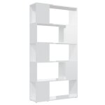 Vidaxl biblioth�que de s�paration blanc brillant 80x24x155cm agglom�r�