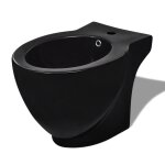 Vidaxl bidet rond à poser en céramique sanitaire noir Vidaxl bidet rond à poser en céramique sanitaire noir
