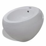 Vidaxl bidet suspendu en cramique sanitaire blanc