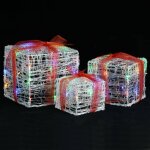 Vidaxl botes - cadeaux de nol dcoratives 3 pcs acrylique colores