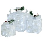 Vidaxl botes - cadeaux de nol dcoratives 3 pcs extrieur intrieur