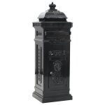 Vidaxl bote aux lettres  pilier aluminium vintage antirouille noir