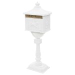 Vidaxl boîte aux lettres sur pied aluminium vintage antirouille blanc Vidaxl boîte aux lettres sur pied aluminium vintage antirouille blanc