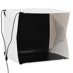 Vidaxl bote  lumire studio led pliable 40x34x37 cm plastique blanc
