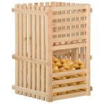 Vidaxl bote  pommes de terre 50x50x50 cm bois de pin solide