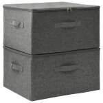 Vidaxl bo�tes de rangement 2 pcs tissu 43x34x23 cm anthracite