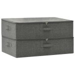Vidaxl bo�tes de rangement 2 pcs tissu 70x40x18 cm anthracite