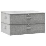 Vidaxl bo�tes de rangement 2 pcs tissu 70x40x18 cm gris