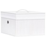 Vidaxl bo�tes de rangement en bambou 4 pcs blanc
