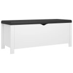 Vidaxl bo�te de rangement avec coussin blanc 105x40x45 cm agglom�r�