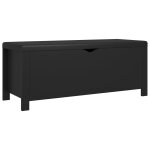Vidaxl bo�te de rangement avec coussin noir 105x40x45 cm agglom�r�