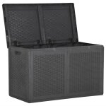 Vidaxl bote de rangement de jardin 180 l noir pp
