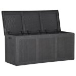 Vidaxl boîte de rangement de jardin 270 l noir pp Vidaxl boîte de rangement de jardin 270 l noir pp