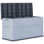 Vidaxl bote de rangement de jardin 320 l gris noir