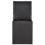 Vidaxl bote de rangement de jardin 90 l noir pp