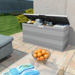 Vidaxl bo�te de rangement de jardin gris 117x45x56 cm