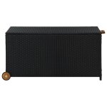 Vidaxl bo�te de rangement de jardin noir 120x65x61 cm r�sine tress�e
