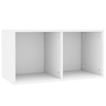 Vidaxl bo�te de rangement de vinyles blanc 71x34x36 cm agglom�r�