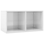 Vidaxl bo�te de rangement de vinyles blanc brillant 71x34x36 cm