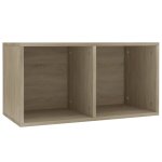 Vidaxl bo�te de rangement de vinyles ch�ne sonoma 71x34x36cm agglom�r�