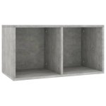 Vidaxl bo�te de rangement de vinyles gris b�ton 71x34x36 cm agglom�r�