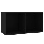 Vidaxl bo�te de rangement de vinyles noir 71x34x36 cm agglom�r�