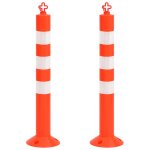 Vidaxl bornes de contr�le du trafic 2 pcs avec cha�ne 75 cm pe