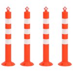 Vidaxl bornes de contr�le du trafic 4 pcs avec cha�ne 75 cm pe