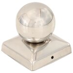 Vidaxl bouchons de poteau 6 pcs globe final acier inoxydable 71x71 mm